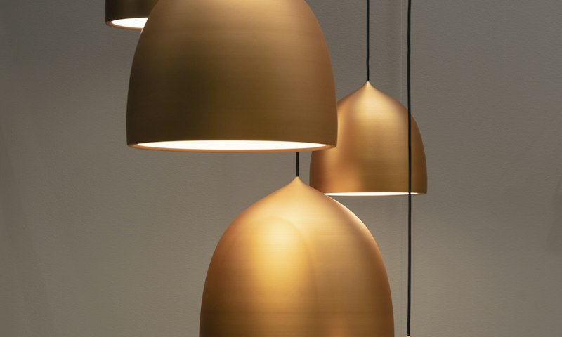 Brushed copper dome pendant lights